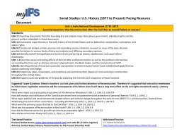 Social Studies: U.S. History (1877 to Present) Pacing Resource