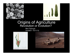 Origins of Agriculture