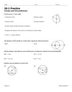 10-1 Practice Circles and Circumference