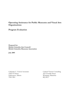 Operating Assistance for Public Museums and
