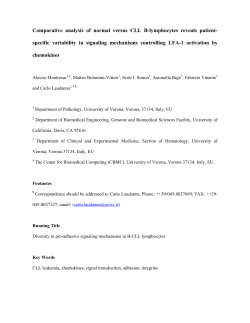 Comparative analysis of normal versus CLL B