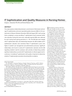 IT Sophistication and Quality Measures in Nursing Homes