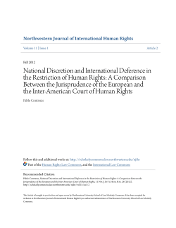 National Discretion and International Deference in the Restriction of