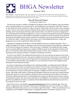 BHGA Newsletter - Benton Harbor Girls Academy