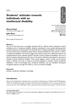 Students` attitudes towards individuals with an intellectual disability