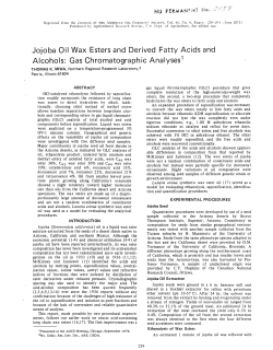 Jojoba Oil Wax Esters and Derived Fatty Acids and Alcohols: Gas
