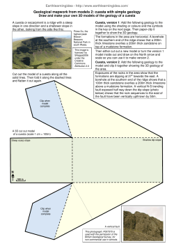 Geological mapwork from models 2: cuesta with simple geology