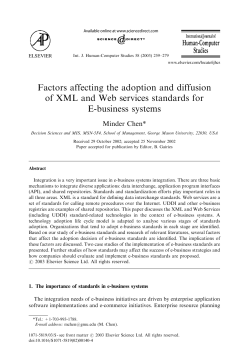 Factors affecting the adoption and diffusion of XML and Web
