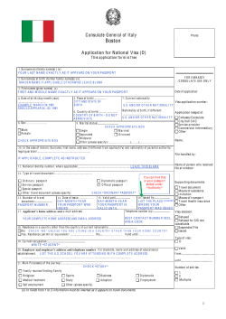 Sample Visa Application