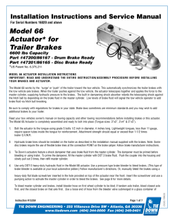Model 66 Actuator* for Trailer Brakes
