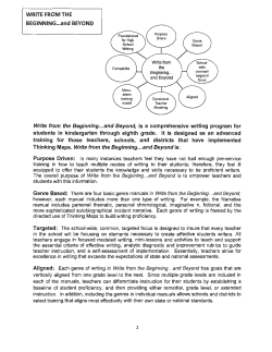 Write from the Beginning - Orange Unified School District