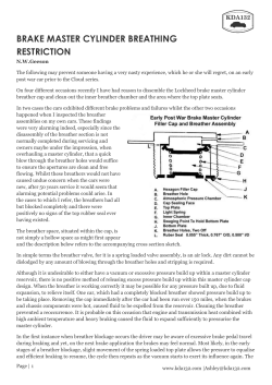 brake master cylinder breathing restriction