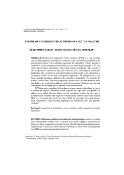 the use of the bioelectrical impedance vector analysis