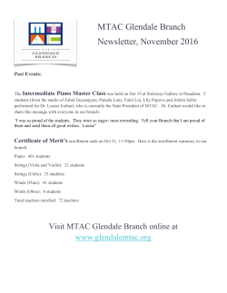 MTAC Glendale Branch Newsletter, November 2016