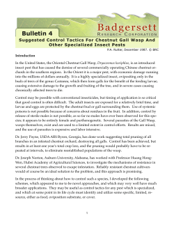 BRC Bulletin 4: Suggested Control Tactics For Chestnut