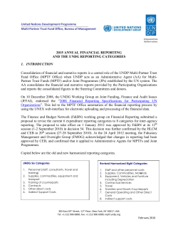 2015 ANNUAL FINANCIAL REPORTING AND THE UNDG