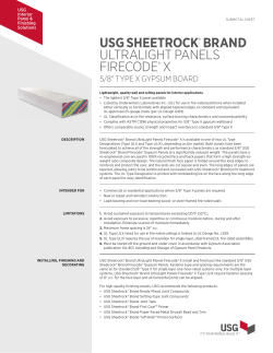 USG Sheetrock&reg; Brand UltraLight Panels Firecode&reg; X Submittal
