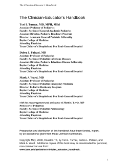 The Clinician-Educator`s Handbook