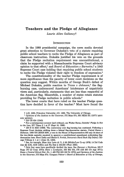 Teachers and the Pledge of Allegiance