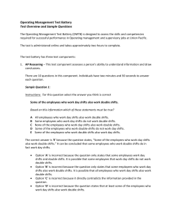Operating Management Test Battery Test Overview