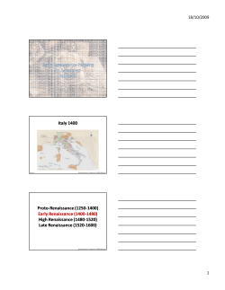 Italy 1400 Proto-Renaissance (1250