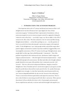 Kant`s Children - University of Michigan
