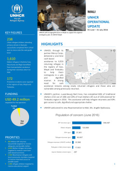 Mali Operational Update July 2016