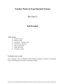 Teacher Packs in Experimental Science Bio Pack 9 Soil Erosion