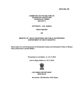 Reservation for and Employment of Scheduled Castes and