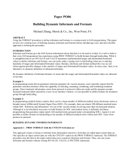 Building Dynamic Informats and Formats