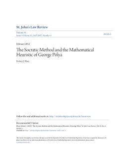 The Socratic Method and the Mathematical Heuristic of George P&oacute;lya