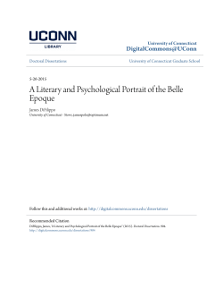 A Literary and Psychological Portrait of the Belle Epoque