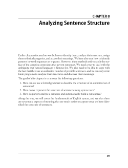 CHAPTER 8 Analyzing Sentence Structure