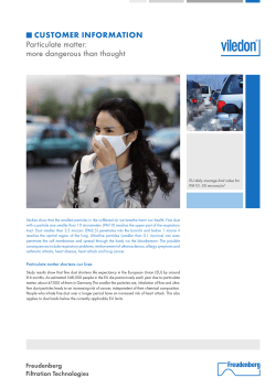 CUSTOMER INFORMATION Particulate matter
