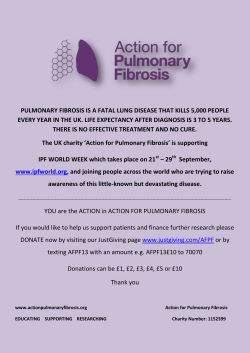 pulmonary fibrosis is a fatal lung disease that kills 5000 people