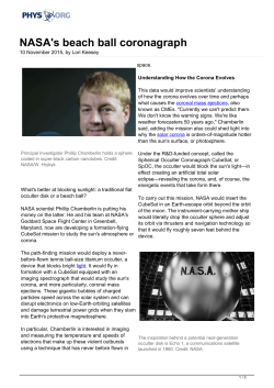 NASA`s beach ball coronagraph