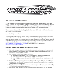 Hogg Creek Goal Safety Policy Statement It is the intention