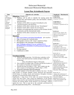 Kristallnacht Pogrom - Holocaust Memorial Miami Beach