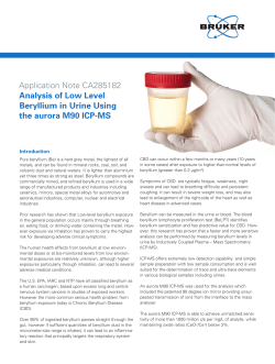 Application Note CA285182 Analysis of Low Level Beryllium in