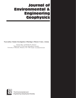 d From Near-surface Seismic Investigation of Barringer