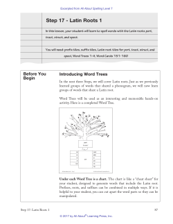 Step 17 - Latin Roots 1 - Downloads for All About Learning Press