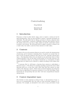 notes on contexts