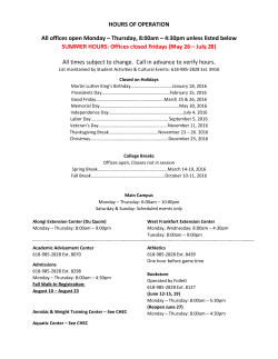 Hours of Operation - John A. Logan College