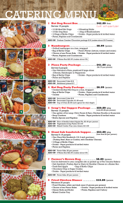 Full 2016 Menu - Vala`s Pumpkin Patch