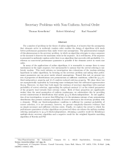 Secretary Problems with Non-Uniform Arrival Order