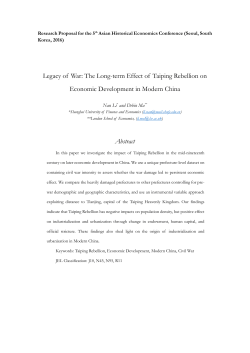 Legacy of War: The Long-term Effect of Taiping Rebellion on