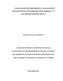 JUDY FINAL PROJECT 2013 - College of Humanities and Social
