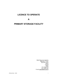 Draft - Licence Conditions of Primary Storage Facilities