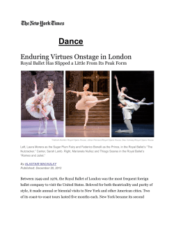 THE NEW YORK TIMES Enduring Virtues Onstage in London. Royal
