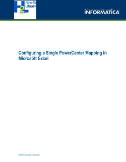 Configuring a Single PowerCenter Mapping in Microsoft Excel